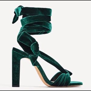 Velvet Green Zara Heels (Brand New)